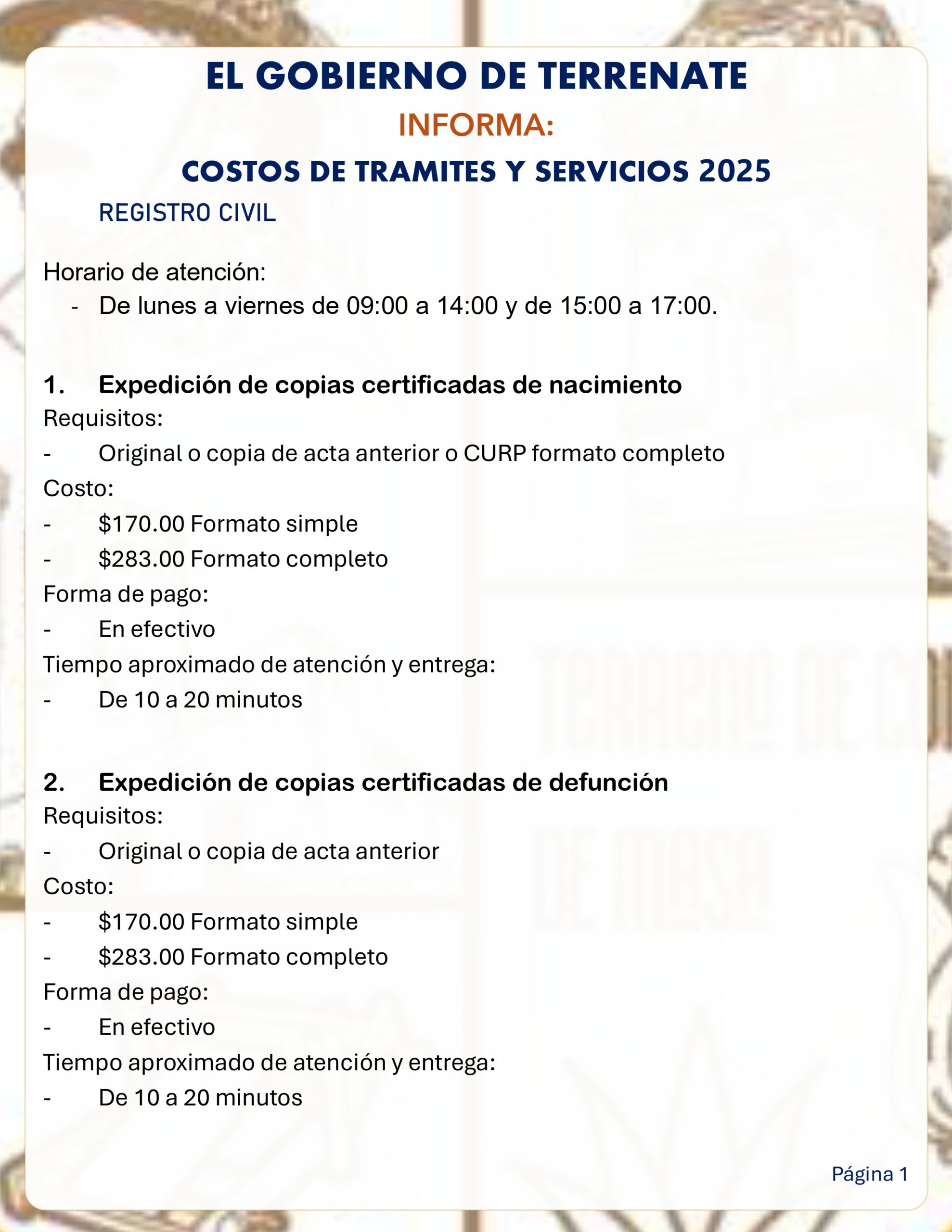 Registro Civil página 1